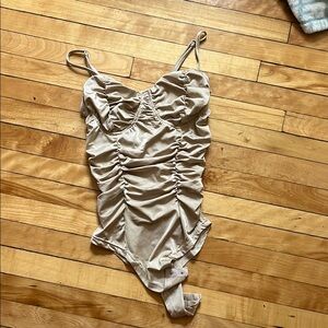 Ruched Beige Swimsuit